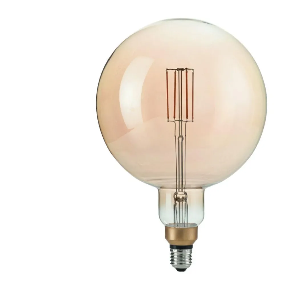 Lampadine Led-Ideal Lux Lampadina led 4w 2200k 480lm filamento vetro ambra