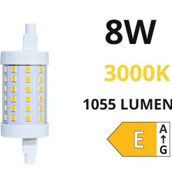 Lampadine Led-Life Electronics Lampadina r7s led 8w 3000k 78mm 1055lm ottica 360 life