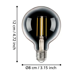 Lampadine Led-Eglo Lampadina trasparente globo e27 led 6w 2700k dimmerabile bluetooth