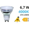Lampadine Led-Life Electronics Lampadina vetro gu10 led 4000k 6,7w 670lm ottica 60 life