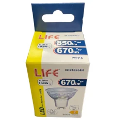 Lampadine Led-Life Electronics Lampadina vetro gu10 led 4000k 6,7w 670lm ottica 60 life