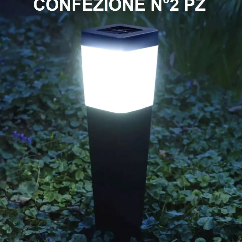 Lampioni Da Giardino-Selezionato da Mazzolaluce Lampioncini da giardino con pannello solare n2 pezzi led 6000k ip44