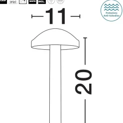 Lampioni Da Giardino-Selezionato da Mazzolaluce Lampioncino a fungo antracite led 5w 3000k da giardino moderno