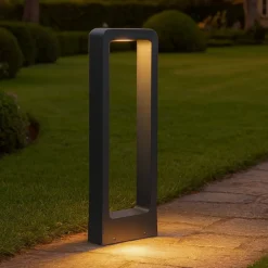 Lampioni Da Giardino-Selezionato da Mazzolaluce Lampioncino antracite da giardino moderno led 3000k ip54 anti corrosione