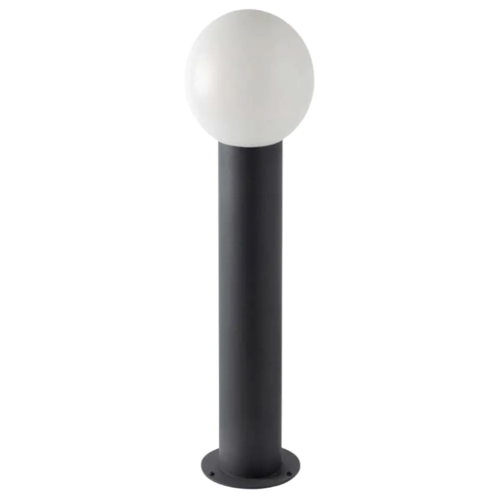 Lampioni Da Giardino-Selezionato da Mazzolaluce Lampioncino antracite moderno per esterno giardino sfera bianca