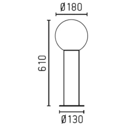 Lampioni Da Giardino-Selezionato da Mazzolaluce Lampioncino antracite moderno per esterno giardino sfera bianca