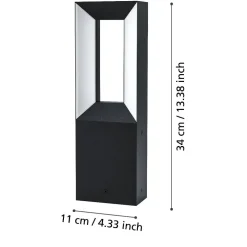 Lampioni Da Giardino-Selezionato da Mazzolaluce Lampioncino basso da esterno nero ip54 led 3000k h34 cm