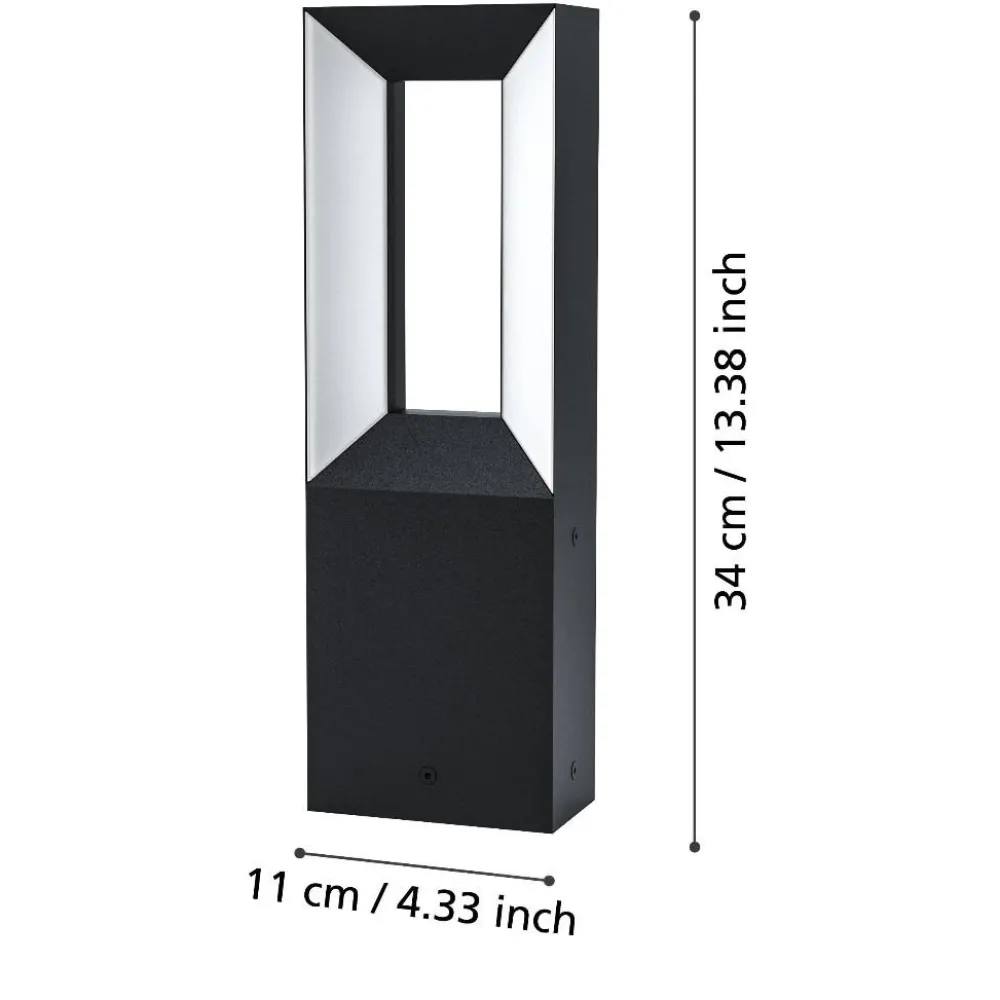 Lampioni Da Giardino-Selezionato da Mazzolaluce Lampioncino basso da esterno nero ip54 led 3000k h34 cm