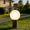 Lampioni Da Giardino-Selezionato da Mazzolaluce Lampioncino basso da giardino ip44 sfera bianca palo antracite