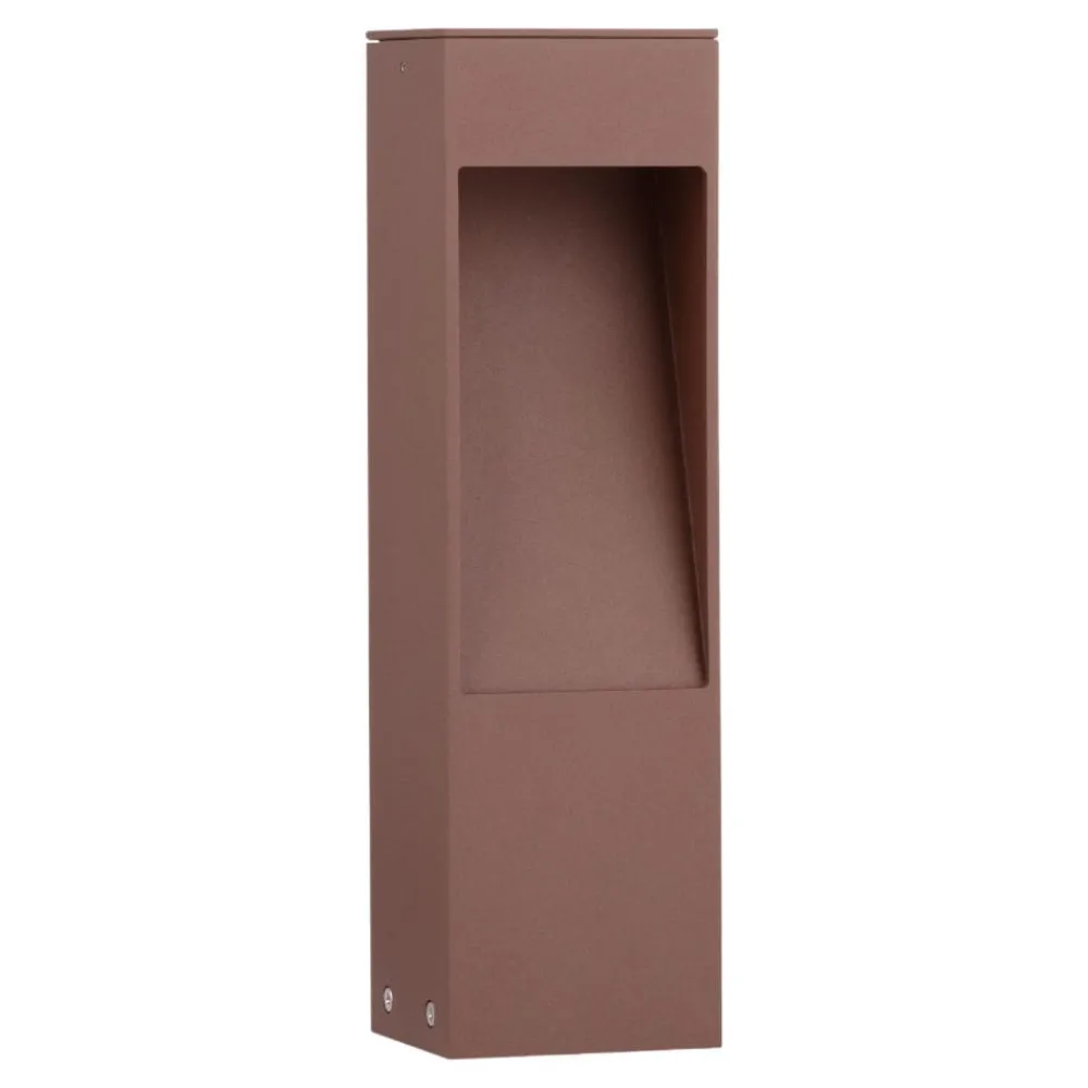 Lampioni Da Giardino-Selezionato da Mazzolaluce Lampioncino corten moderno da giardino squadrato led 7w 3000k
