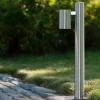 Lampioni Da Giardino-Selezionato da Mazzolaluce Lampioncino cromo satinato da giardino moderno