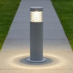 Lampioni Da Giardino-Selezionato da Mazzolaluce Lampioncino da esterno giardino cilindro grigio moderno
