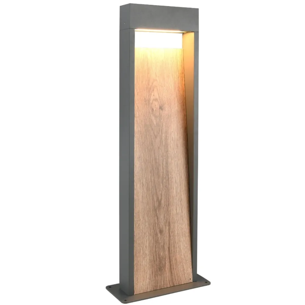 Lampioni Da Giardino-Selezionato da Mazzolaluce Lampioncino da giardino anti corrosione antracite effetto legno led 3000k