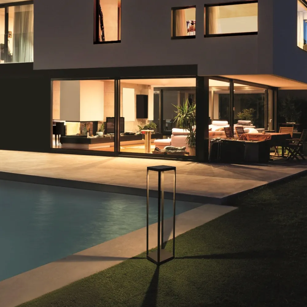 Lampioni Da Giardino-Selezionato da Mazzolaluce Lampioncino da giardino antracite moderno led 10w 3000k