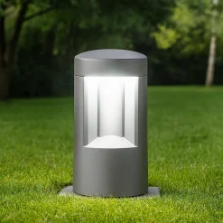 Lampioni Da Giardino-Gea Luce Lampioncino da giardino janet led grigio metallizzato