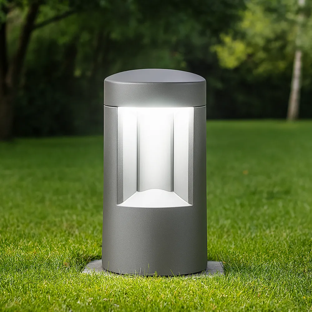 Lampioni Da Giardino-Gea Luce Lampioncino da giardino janet led grigio metallizzato