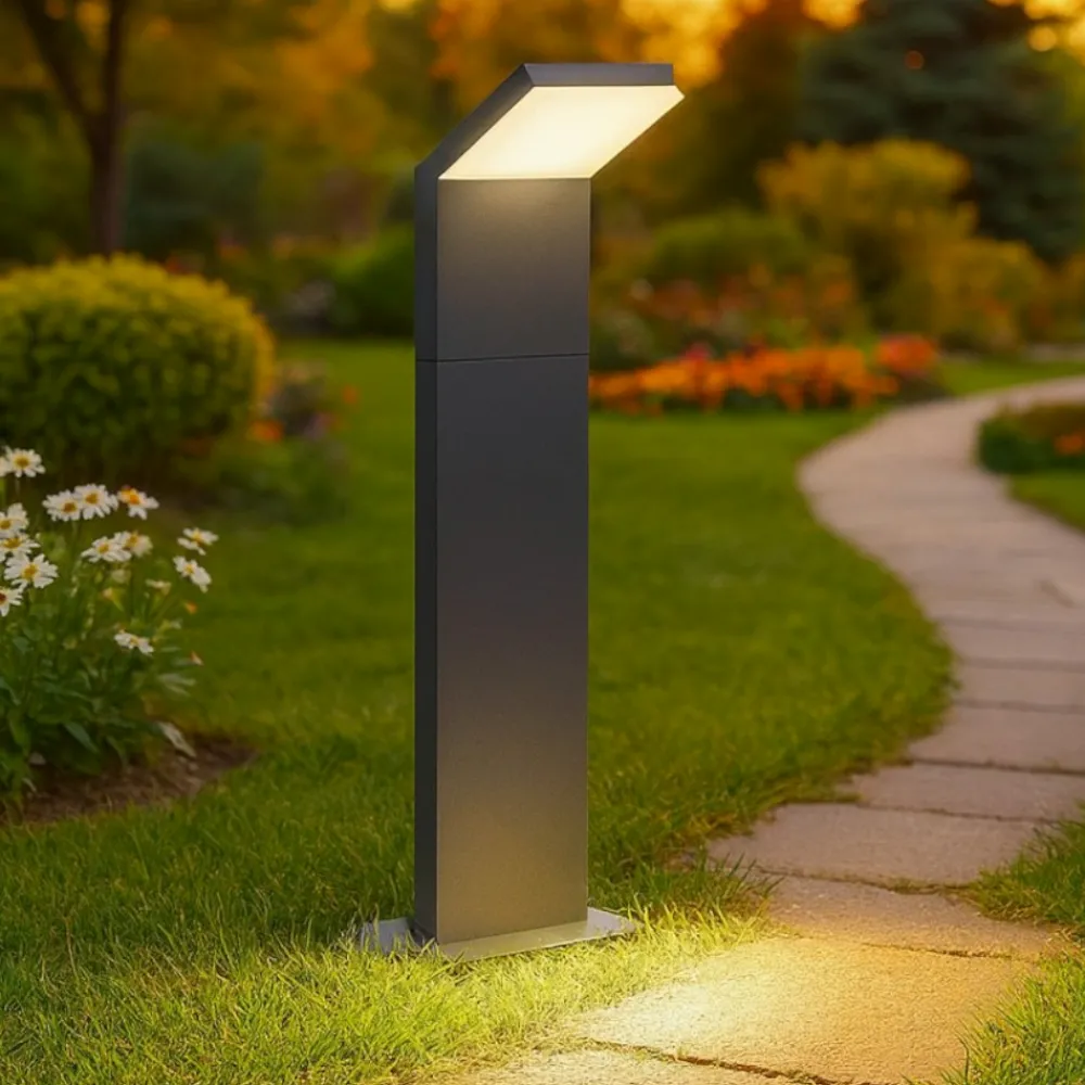 Lampioni Da Giardino-Selezionato da Mazzolaluce Lampioncino da giardino moderno antracite led 8w 3000k ip54