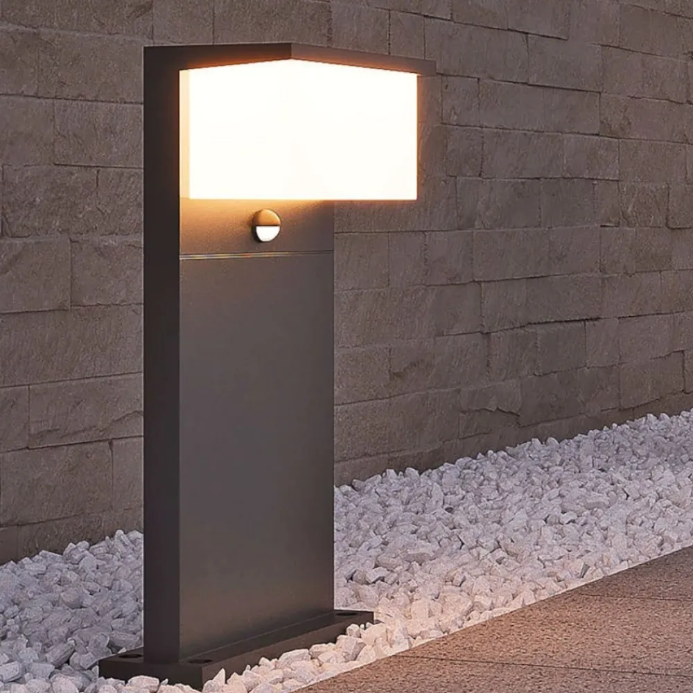 Lampioni Da Giardino-Selezionato da Mazzolaluce Lampioncino da giardino moderno antracite 13w 3000k con sensore di movimento