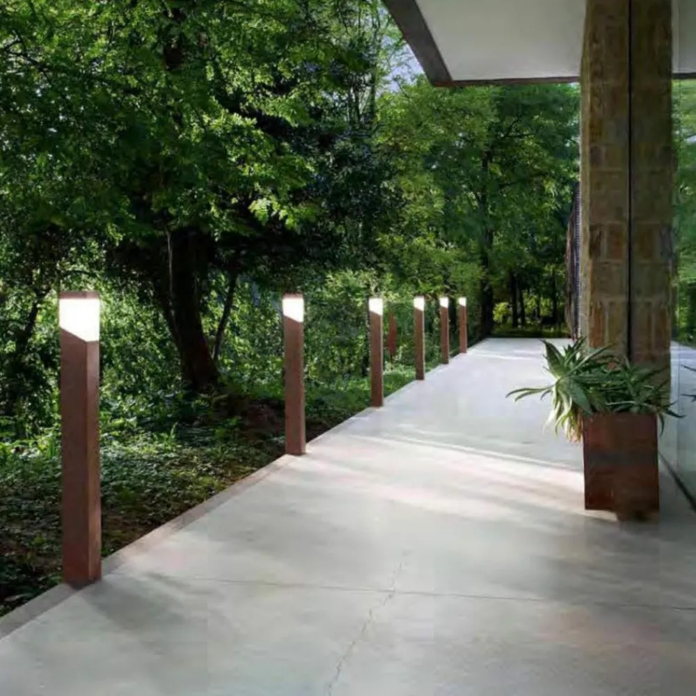 Lampioni Da Giardino-Gea Luce Lampioncino da giardino moderno corten marrone sury