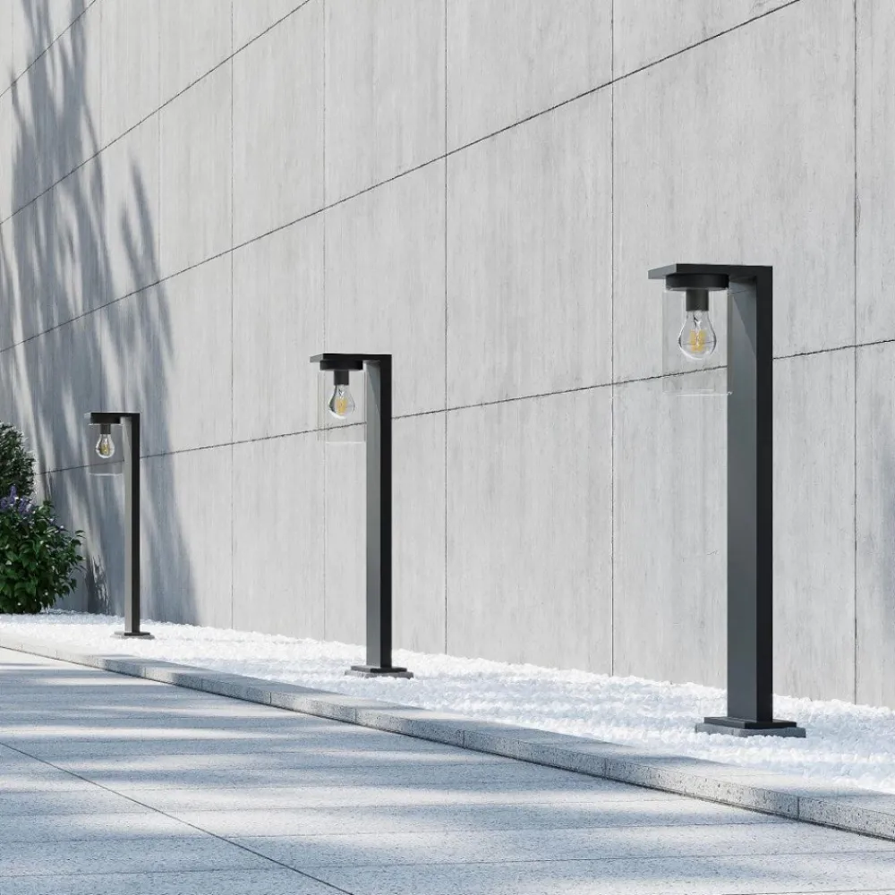 Lampioni Da Giardino-Selezionato da Mazzolaluce Lampioncino da giardino nero con sensore crepuscolare