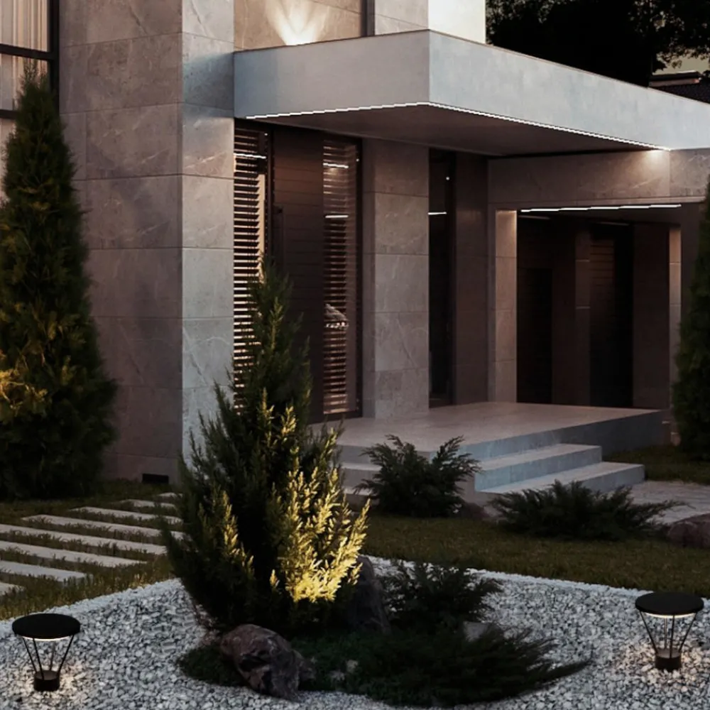 Lampioni Da Giardino-Selezionato da Mazzolaluce Lampioncino da giardino nero led 16w 3000k design moderno