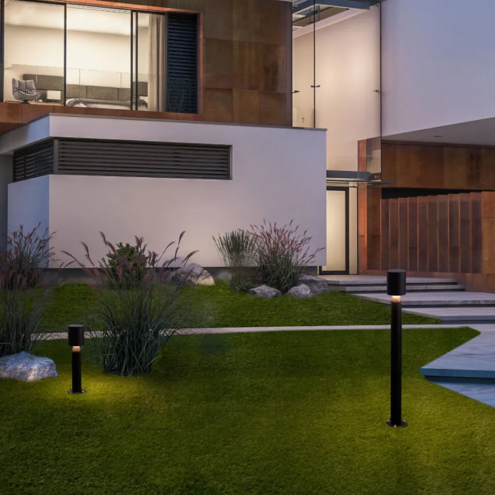 Lampioni Da Giardino-Selezionato da Mazzolaluce Lampioncino da giardino nero led 6w 3000k design moderno