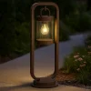 Lampioni Da Giardino-Selezionato da Mazzolaluce Lampioncino da giardino rustico marrone con sensore crepuscolare