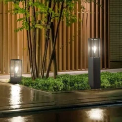 Lampioni Da Giardino-Selezionato da Mazzolaluce Lampioncino da giardino squadrato antracite
