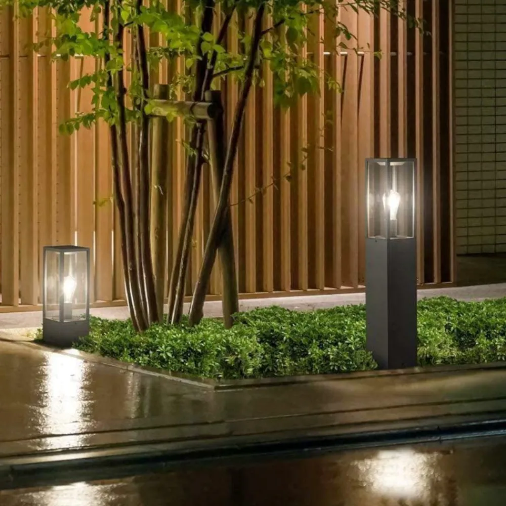 Lampioni Da Giardino-Selezionato da Mazzolaluce Lampioncino da giardino squadrato antracite