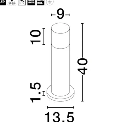 Lampioni Da Giardino-Selezionato da Mazzolaluce Lampioncino dal design moderno led 8w 3000k tubolare da giardino