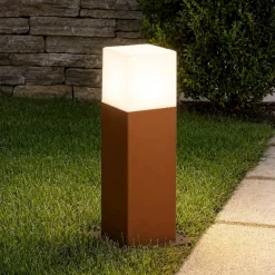 Lampioni Da Giardino-Gea Luce Lampioncino giardino corten marrone moderno