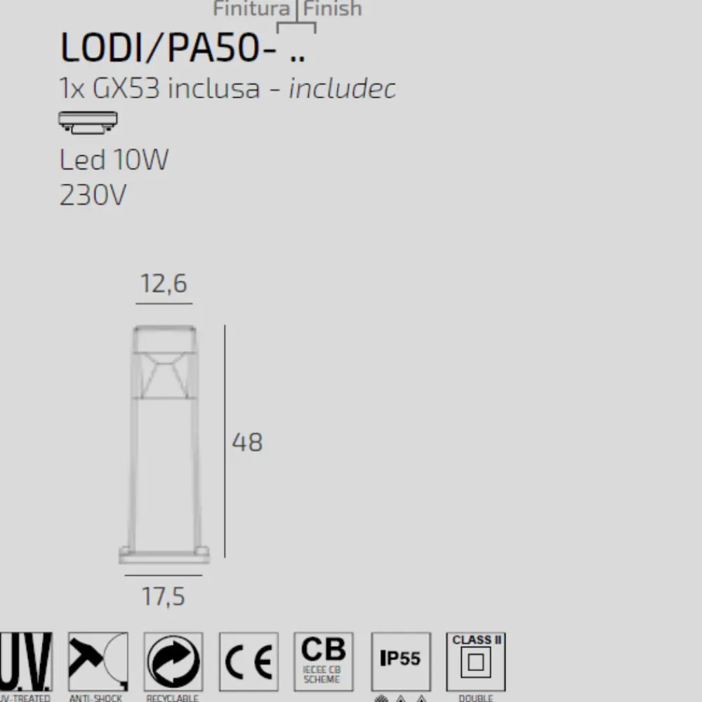 Lampioni Da Giardino-Top Light Lampioncino grigio da giardino moderno anti corrosione ip55