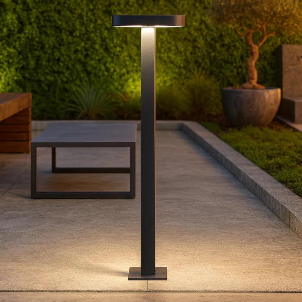 Lampioni Da Giardino-Selezionato da Mazzolaluce Lampioncino moderno antracite led 10w 3000k per giardino