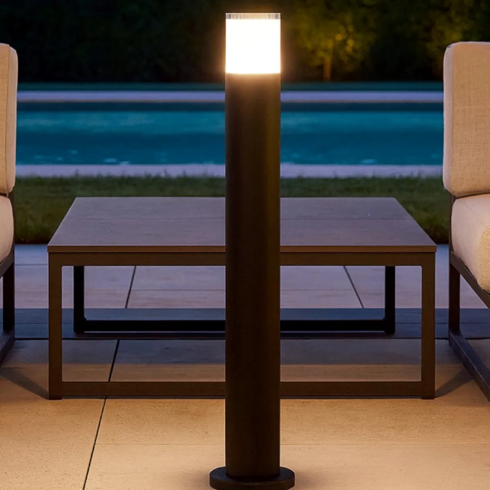 Lampioni Da Giardino-Selezionato da Mazzolaluce Lampioncino moderno cilindrico led 8w 3000k da giardino ip65