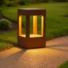 Lampioni Da Giardino-Selezionato da Mazzolaluce Lampioncino moderno da esterno giardino led 5w 3000k ip54 marrone corten