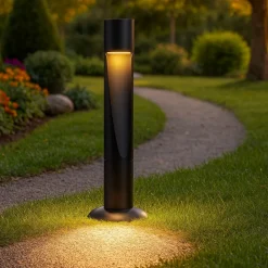 Lampioni Da Giardino-Selezionato da Mazzolaluce Lampioncino moderno da giardino led 6w 3000k nero tubolare ip65