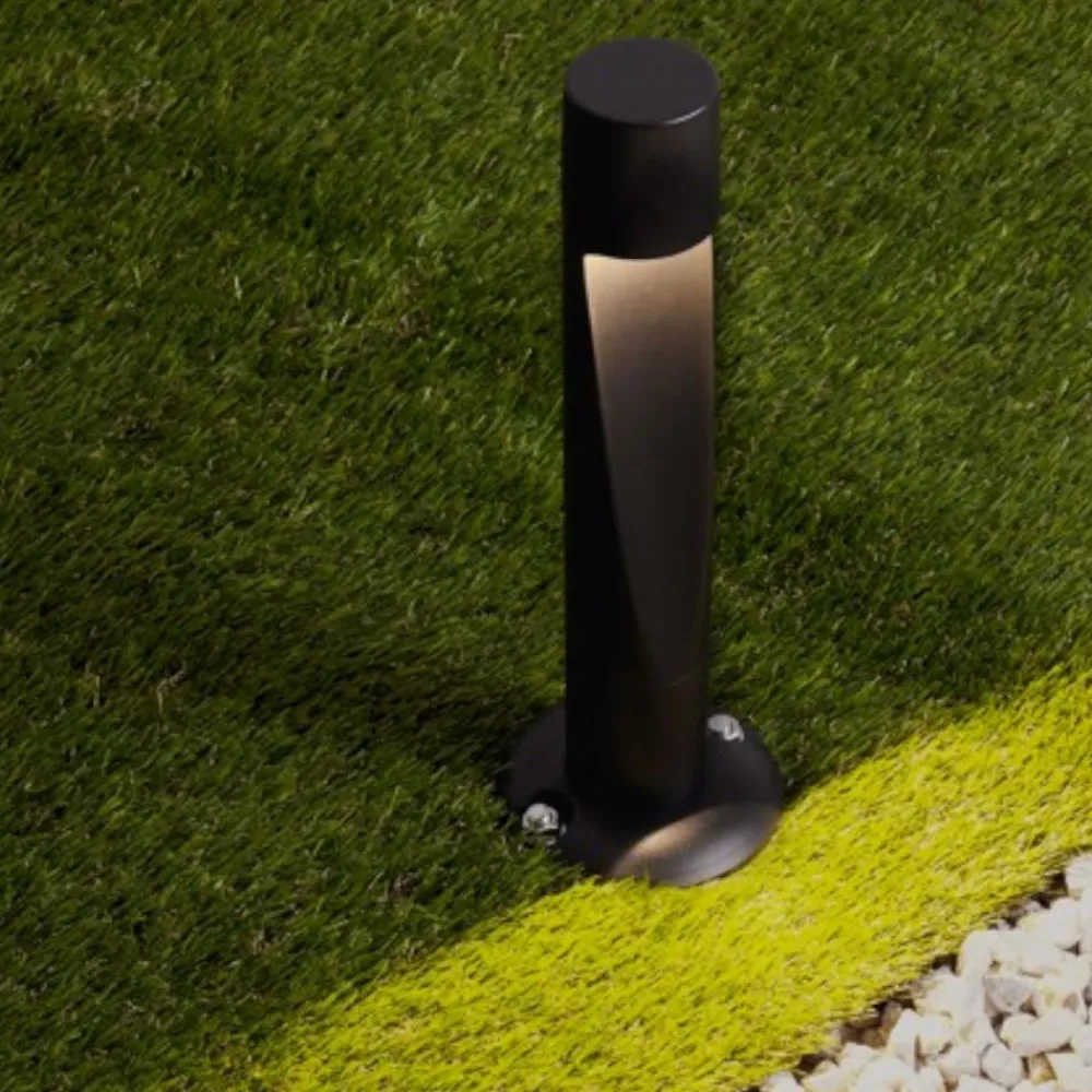 Lampioni Da Giardino-Selezionato da Mazzolaluce Lampioncino moderno da giardino led 6w 3000k nero tubolare ip65