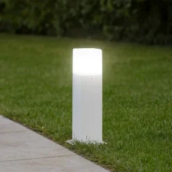 Lampioni Da Giardino-Selezionato da Mazzolaluce Lampioncino moderno da giardino bianco quadrato
