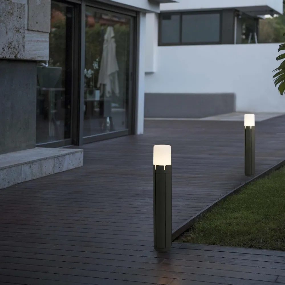 Lampioni Da Giardino-Selezionato da Mazzolaluce Lampioncino moderno grigio scuro per esterno giardino h63 ip65