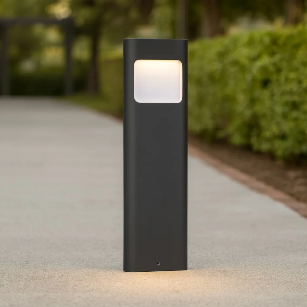 Lampioni Da Giardino-Selezionato da Mazzolaluce Lampioncino moderno nero da giardino led 4w 3000k