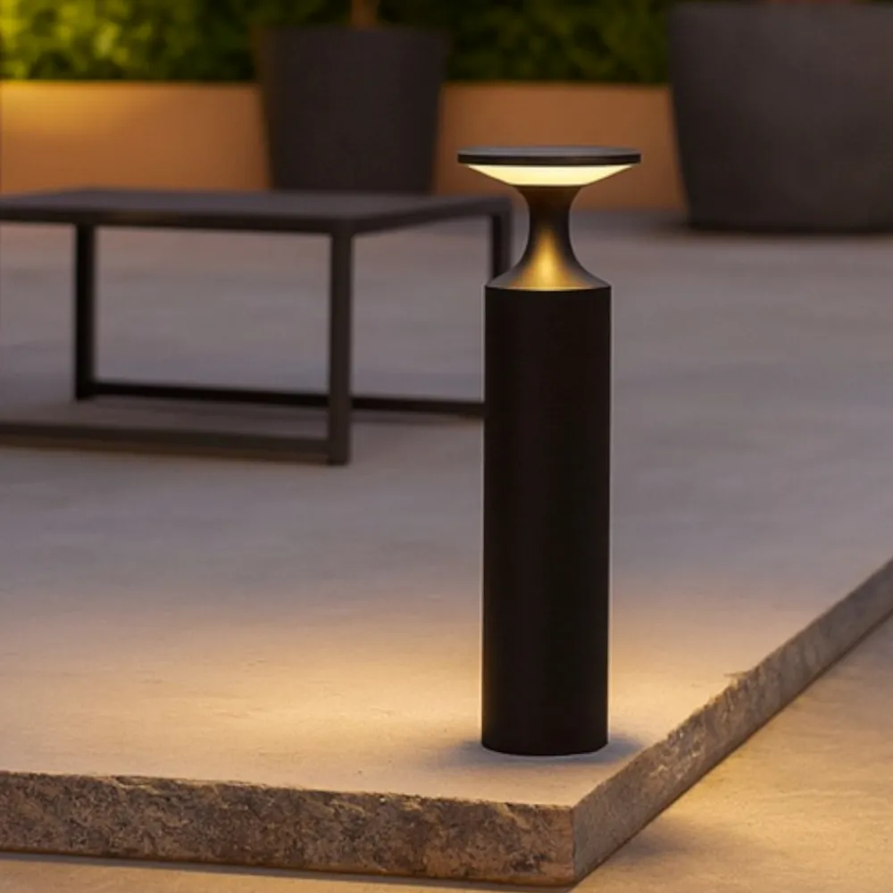 Lampioni Da Giardino-Selezionato da Mazzolaluce Lampioncino moderno nero led 13w 3000k per giardino ip65