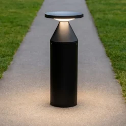 Lampioni Da Giardino-Selezionato da Mazzolaluce Lampioncino moderno nero led 11w 3000k da giardino