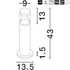 Lampioni Da Giardino-Selezionato da Mazzolaluce Lampioncino moderno tubolare led 8w 3000k da giardino
