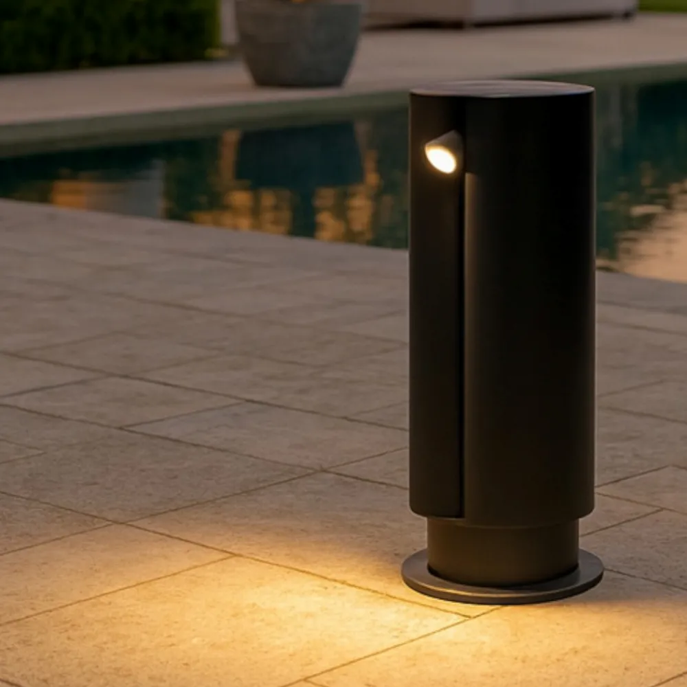 Lampioni Da Giardino-Selezionato da Mazzolaluce Lampioncino nero da giardino led 3w 3000k moderno cilindrico ip65