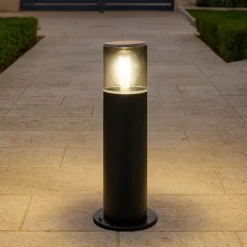 Lampioni Da Giardino-Selezionato da Mazzolaluce Lampioncino nero da giardino moderno cilindro