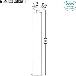 Lampioni Da Giardino-Selezionato da Mazzolaluce Lampioncino nero da giardino led 13w 3000k design moderno