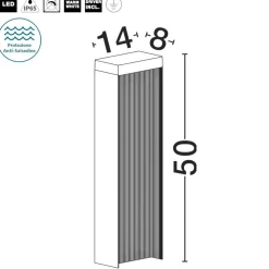 Lampioni Da Giardino-Selezionato da Mazzolaluce Lampioncino nero da giardino led 8w 3000k design moderno rettangolare