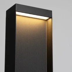 Lampioni Da Giardino-Selezionato da Mazzolaluce Lampioncino nero moderno rettangolare led 8w 3000k ip65 da giardino