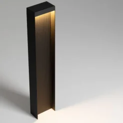 Lampioni Da Giardino-Selezionato da Mazzolaluce Lampioncino nero moderno rettangolare led 8w 3000k ip65 da giardino