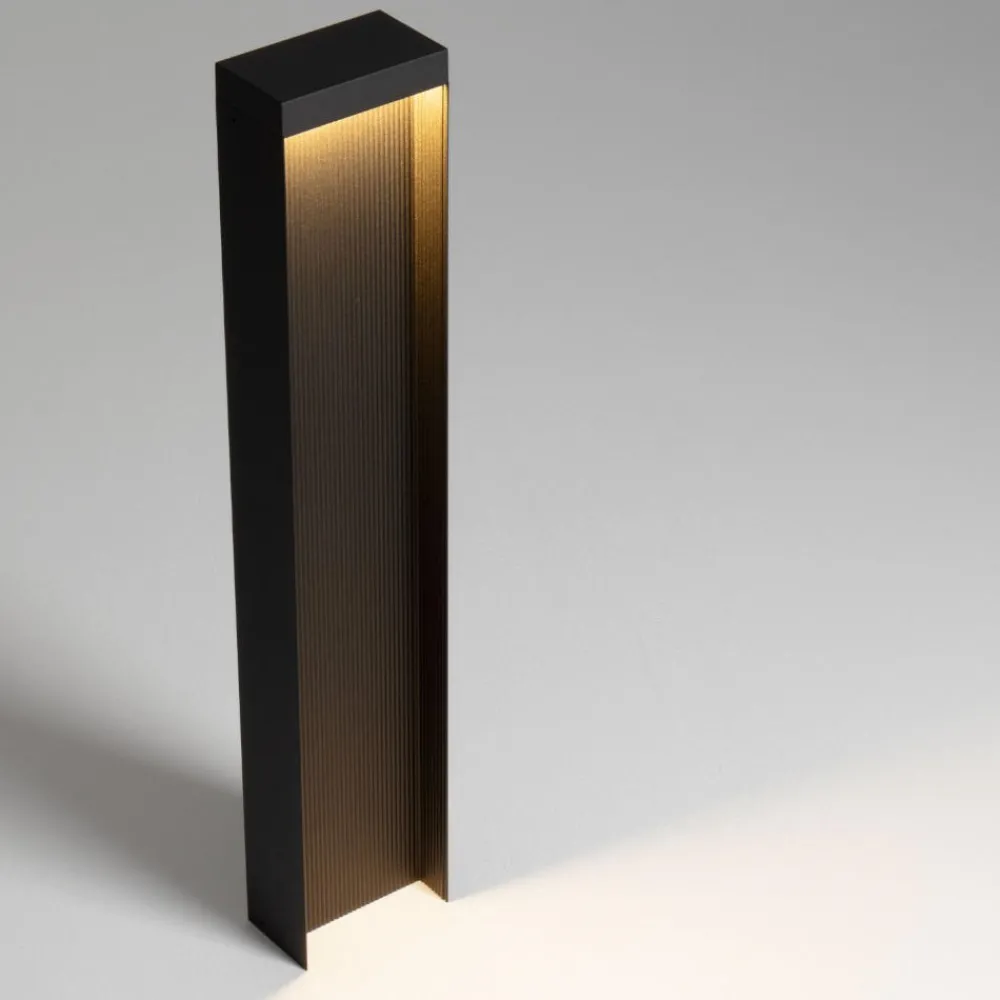 Lampioni Da Giardino-Selezionato da Mazzolaluce Lampioncino nero moderno rettangolare led 8w 3000k ip65 da giardino